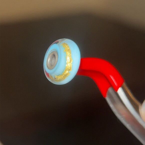 Trollbeads Light Blue Gold Bead - Picture 2 of 4